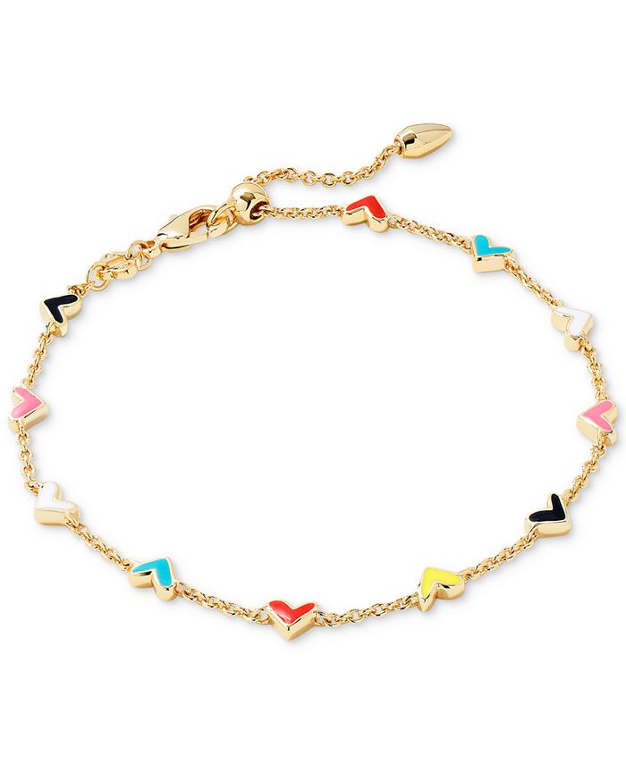 Kendra Scott 14k Gold Plated Color Heart Adjustable Link Bracelet