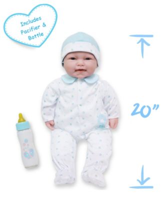 La Baby Caucasian 20" Soft Body Baby Doll Blue Outfit
