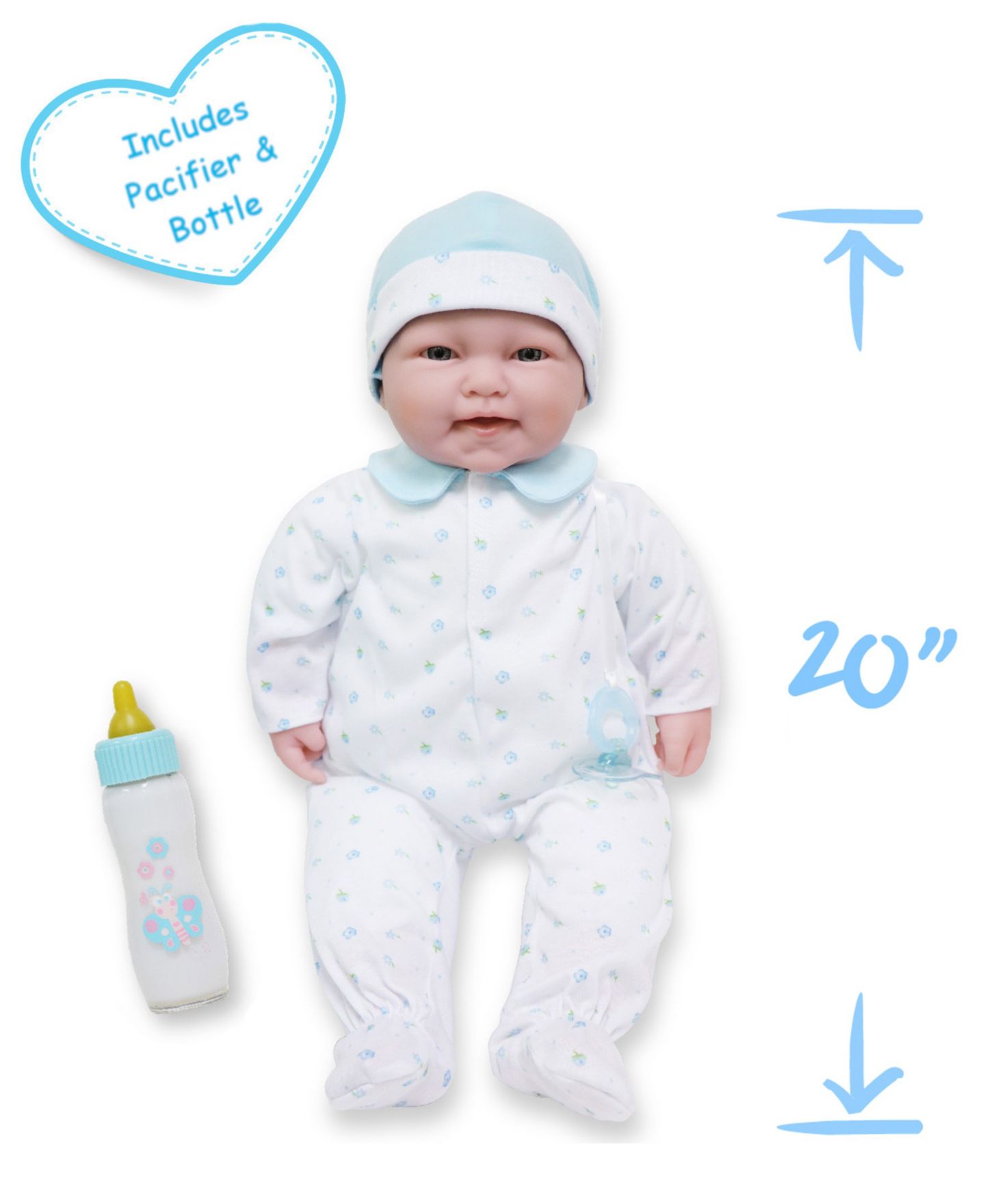 Детская кукла JC TOYS La Baby 20" Soft Body Baby Doll with Bottle, Ages 2+ — фото 2