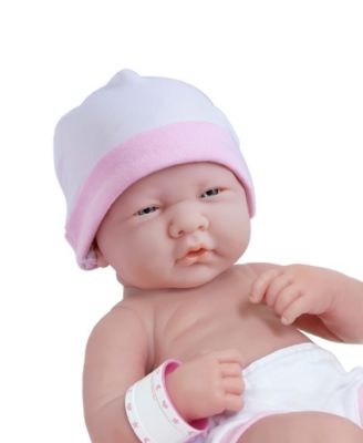 La Newborn Nursery 14" Baby Doll 8 Pcs Pink Gift Set