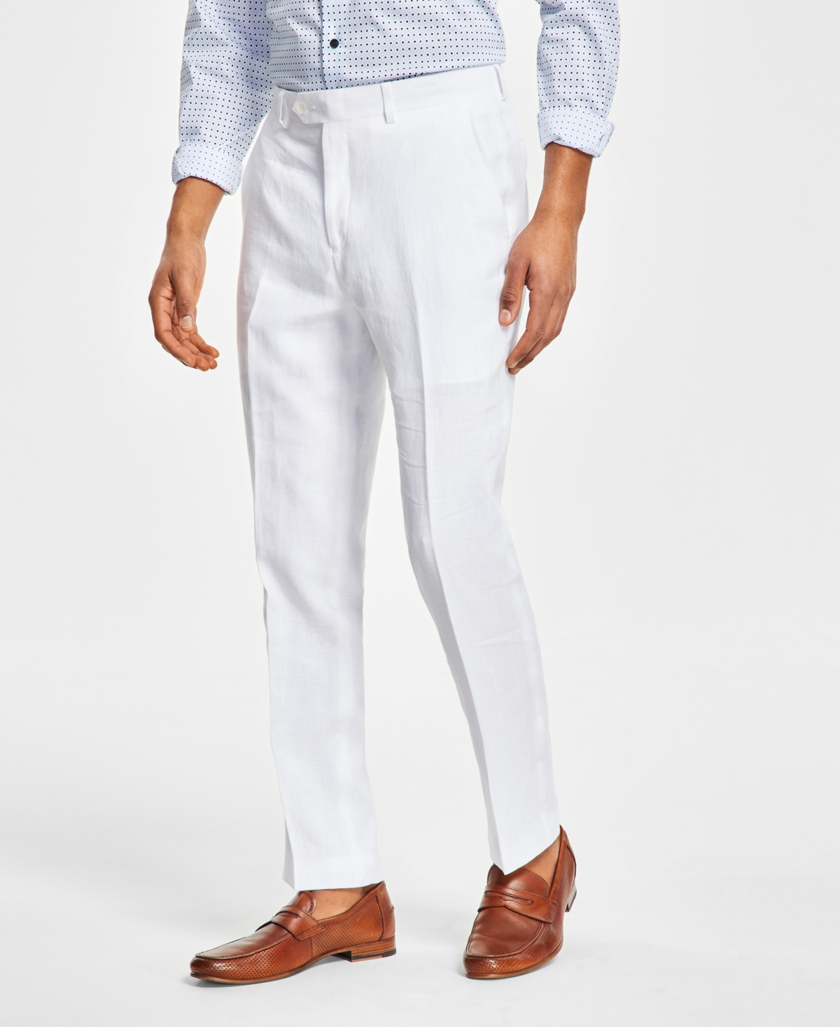 BAR III MEN'S SLIM-FIT TEXTURED LINEN SUIT SEPARATE PANT, CREATED FOR MACY'S