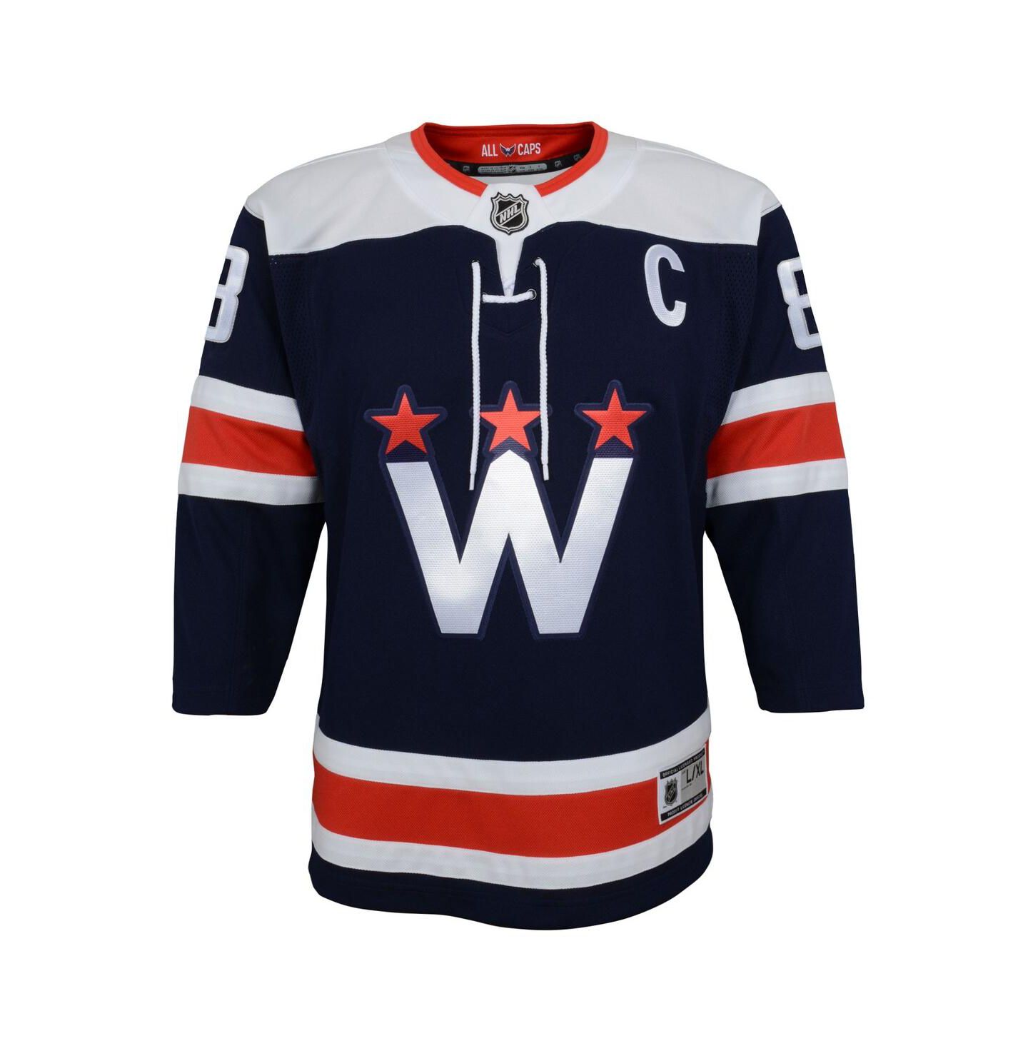 Топ Outerstuff Alexander Ovechkin Navy Washington Capitals 2020/21 Alternate Premier Player Jersey для мальчиков — фото 3