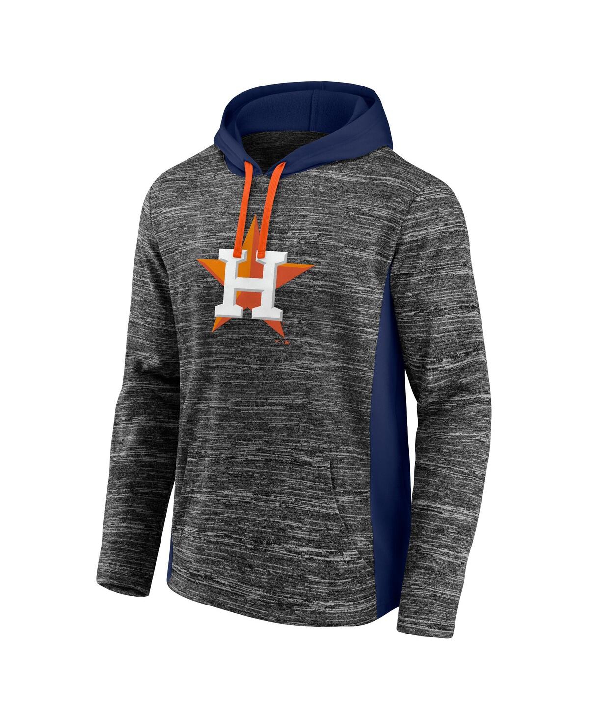 Shop Fanatics Men's Gray, Navy Houston Astros Instant Replay Color Block Pullover Hoodie In Gray,navy