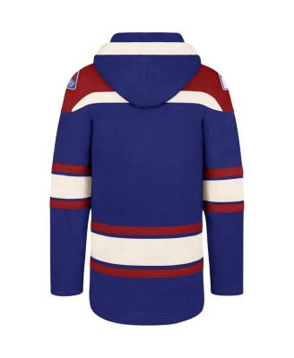 Men's Blue, Red New York Rangers Superior Lacer Pullover Hoodie