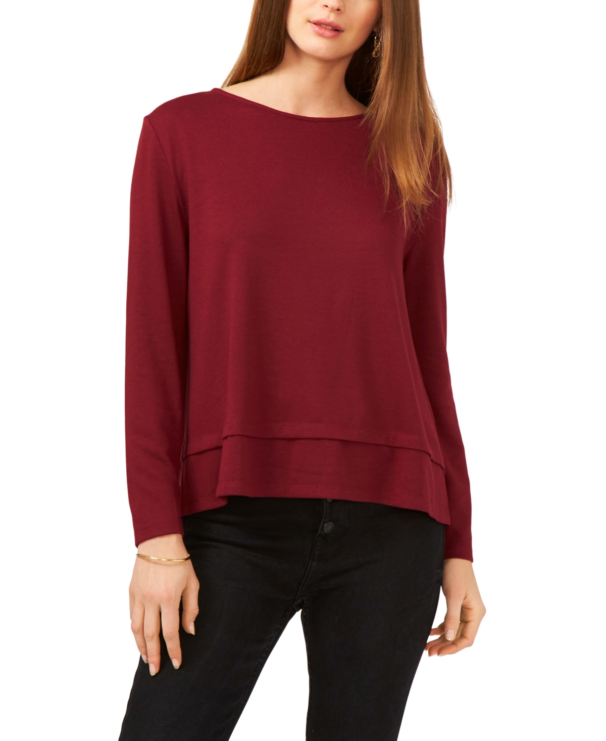  1.state Long Sleeve Tie Back Cozy Top