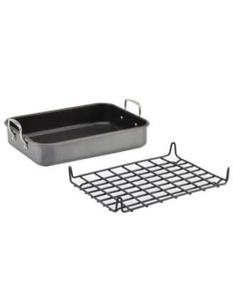 Hard-Anodized Non-Stick 12" x 16" Roaster & Dual-Height Rack