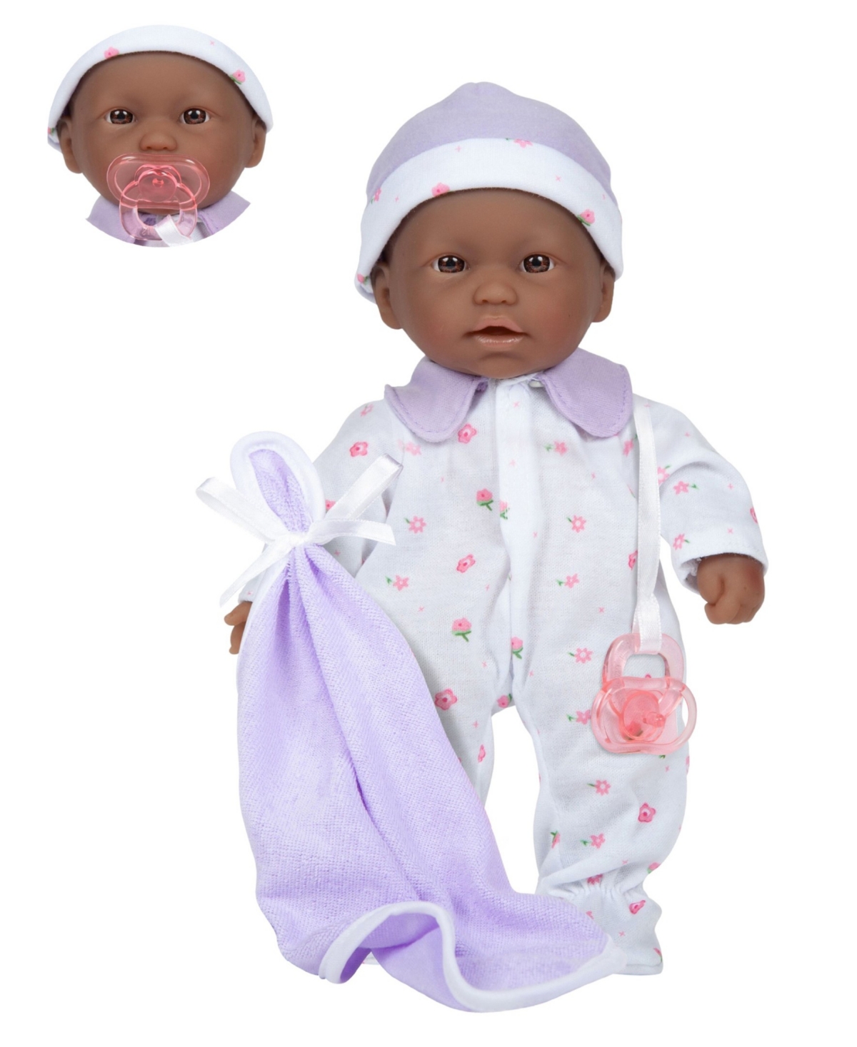 Jc Toys La Baby African American 11" Soft Body Baby Doll Purple Outfit In African American - Purple