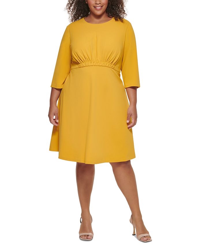 Calvin Klein Plus Size Empire Waist Dress u0026 Reviews - Dresses - Plus Sizes  - Macy's calvin klein dresses plus size