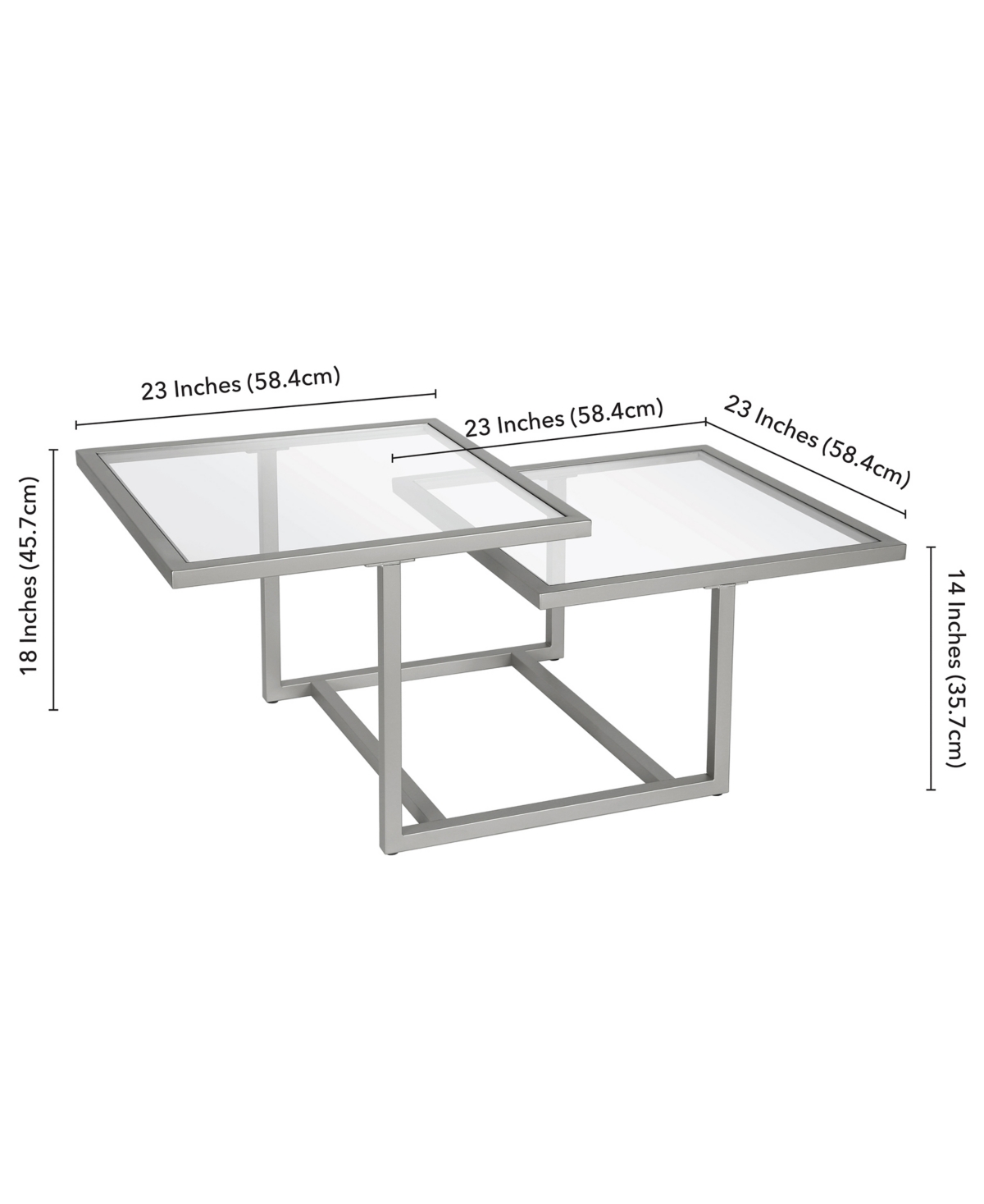 Amalie 2-Tier Satin Coffee Table,
