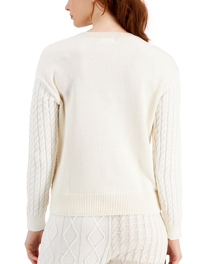 Style & Co Patchwork Cable-Knit Sweater, Created for Macy's & Reviews ...