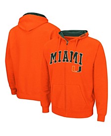 Men's Orange Miami Hurricanes Arch Logo 3.0 Full-Zip Hoodie