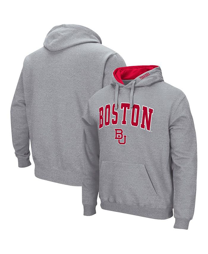 Colosseum Men's Charcoal Boston University Arch and Logo Pullover