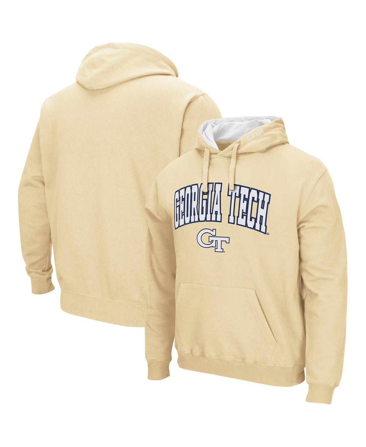 Men's Gold Georgia Tech Yellow Jackets Arch and Logo Pullover Hoodie - Gold