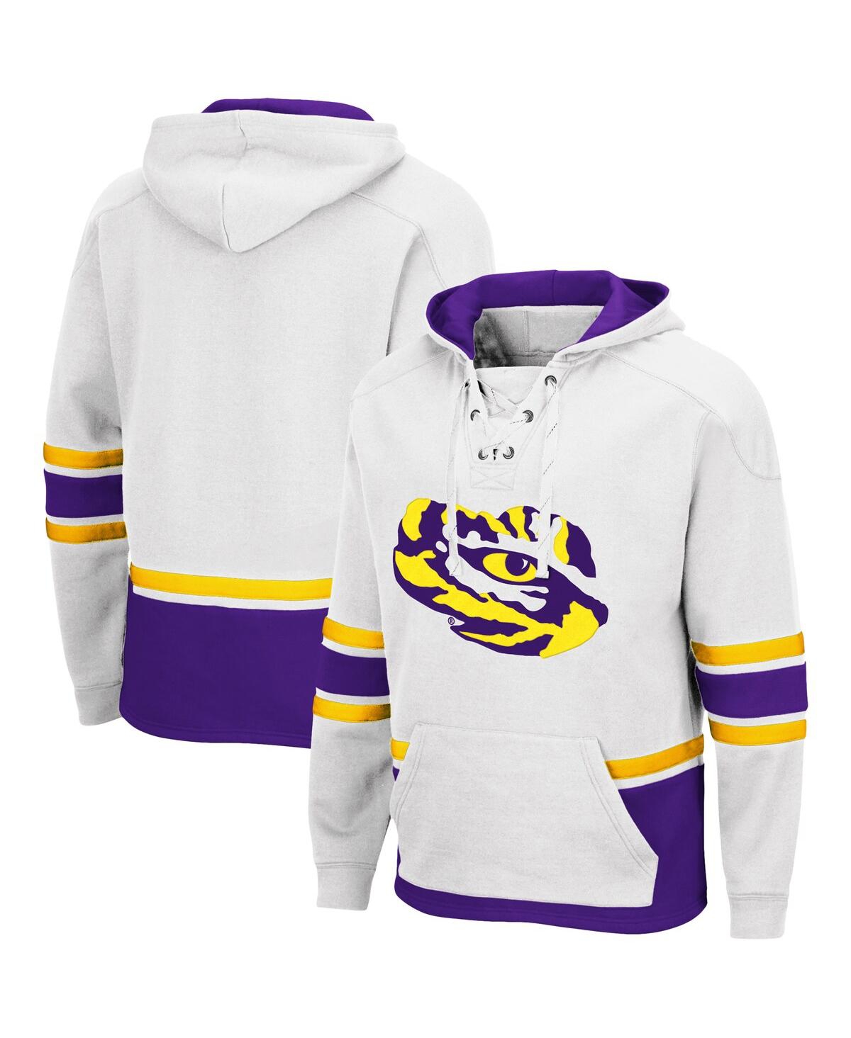 Shop Colosseum Men's White Lsu Tigers Lace Up 3.0 Pullover Hoodie
