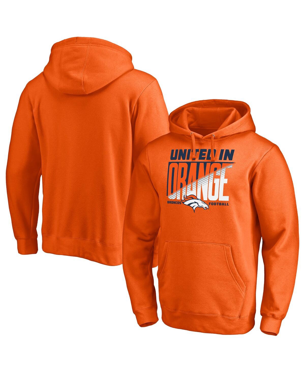 Shop Fanatics Men's Orange Denver Broncos Hometown Collection United In Orange Logo Pullover Hoodie