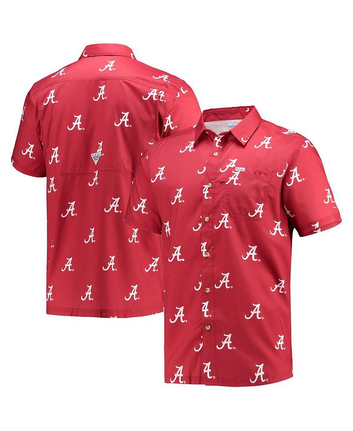 Columbia Men's Crimson Alabama Crimson Tide Super Slack Tide OmniShade ButtonUp Shirt Macy's