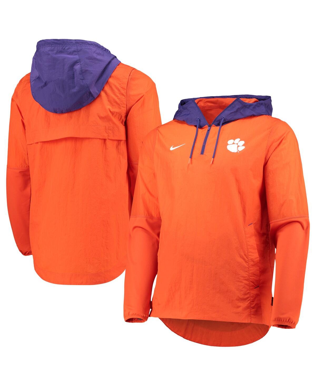 Shop Nike Men's Orange, Purple Clemson Tigers Player Quarter-zip Jacket In Orange,purple