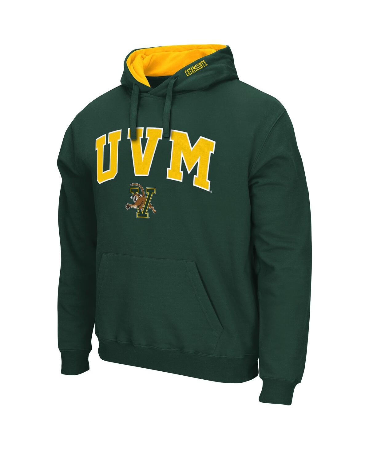 Colosseum Green Vermont Catamounts Arch And Logo Pullover Hoodie In Green