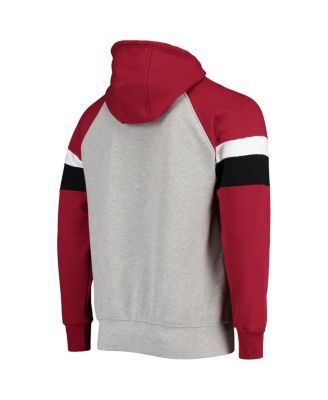 Men's Heathered Gray, Cardinal Arizona Cardinals Home Run Raglan Pullover Hoodie