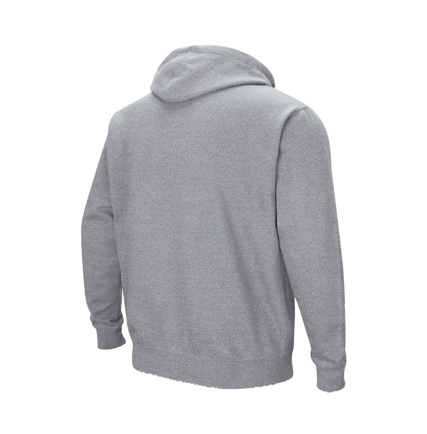 Мужское худи Colosseum South Dakota Coyotes Arch and Logo Pullover, цвет: Меланжевый серый — фото 3