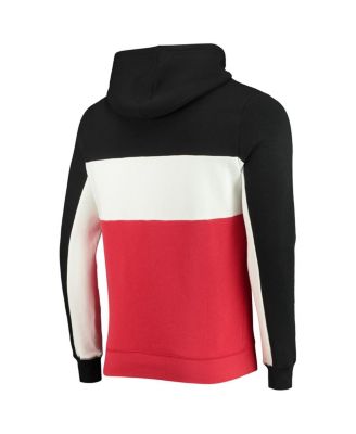 Men's Black, White Toronto Raptors Wordmark Colorblock Fleece Pullover Hoodie