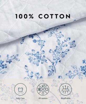 Flora Cotton Reversible 2 Piece Quilt Set, Twin