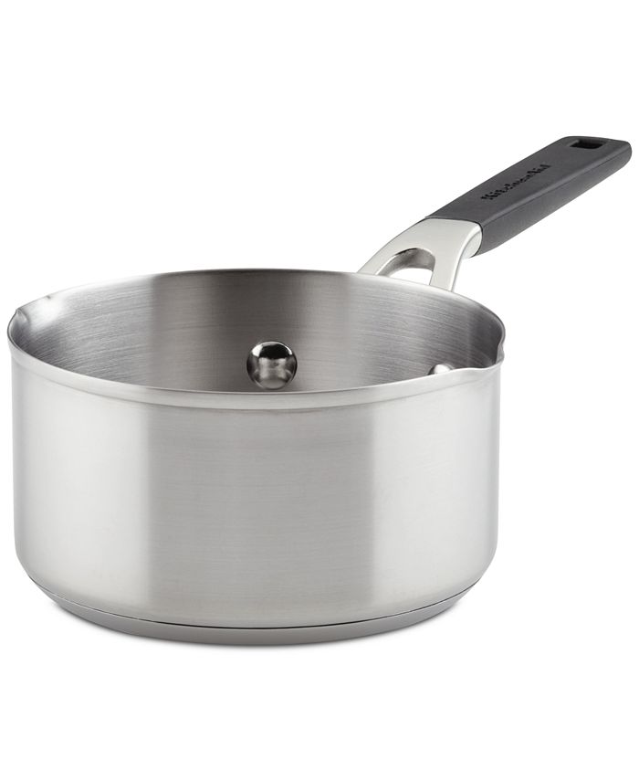 KitchenAid Stainless Steel 1 Quart Induction Sauce Pan with Pour Spouts