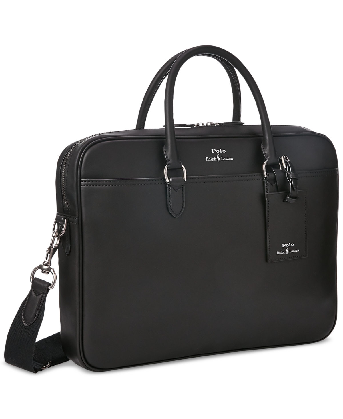 Polo Ralph Lauren Men's Leather Briefcase Bag In Black