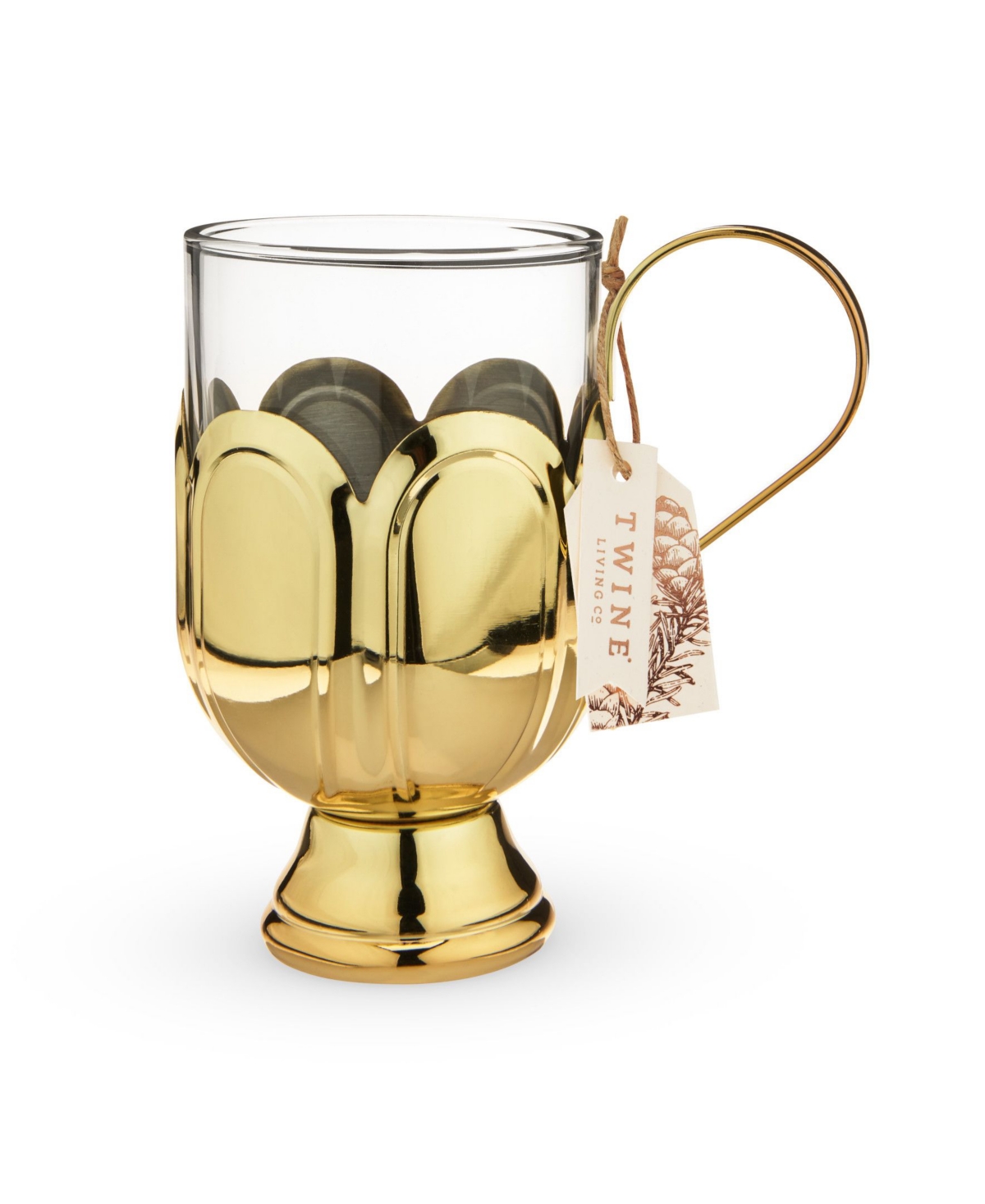 Twine Mulled Wine Glass - Gold-tone