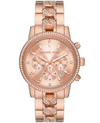 macy's mk watches rose gold