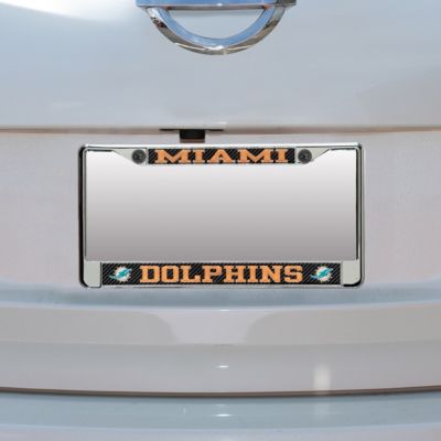 Lids - Miami Dolphins Carbon Small Over Large License Plate Frame