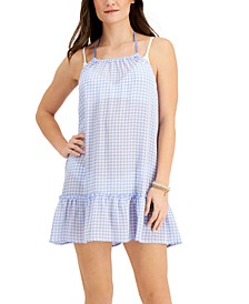 Juniors' High-Neck Tiered Cover-Up Dress, Created for Macy's