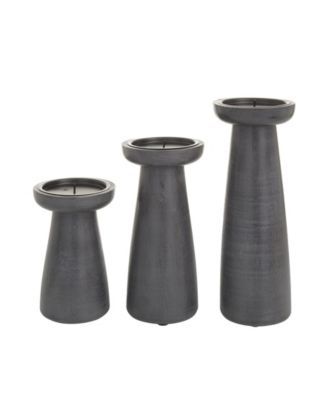 by Cosmopolitan Mango Wood Modern Candle Holder, Set of 3