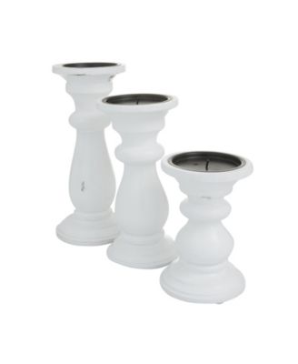 Wood French Country Candle Holder, Set of 3