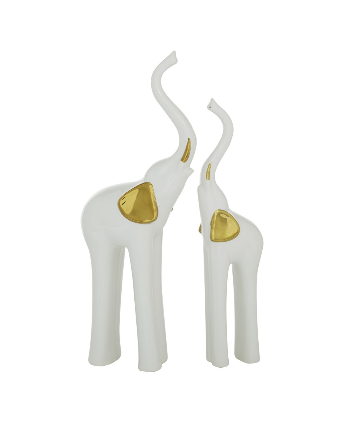 Rosemary Lane Glam Elephant Sculpture, Set Of 2 In Gold-tone