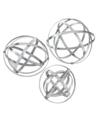 Metal Modern Orbs Balls Sculpture, Set of 3
