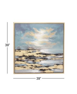 Contemporary Beach Canvas Wall Art, 39" x 39"