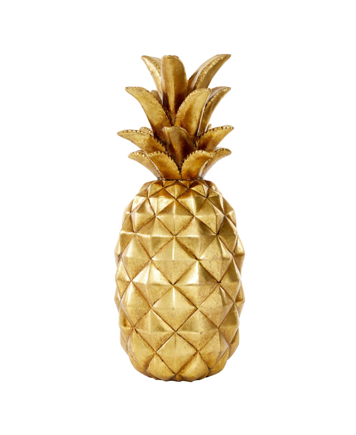 Rosemary Lane Traditional Decorative Pineapple, 14" X 6" In Gold-tone