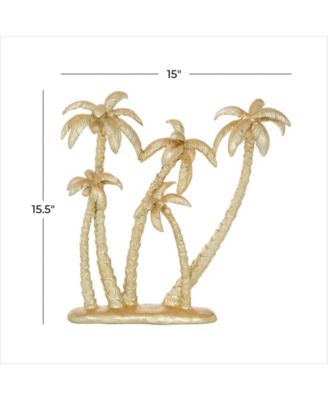 Polyresin Coastal Palm Tree Sculpture, 16" x 15"