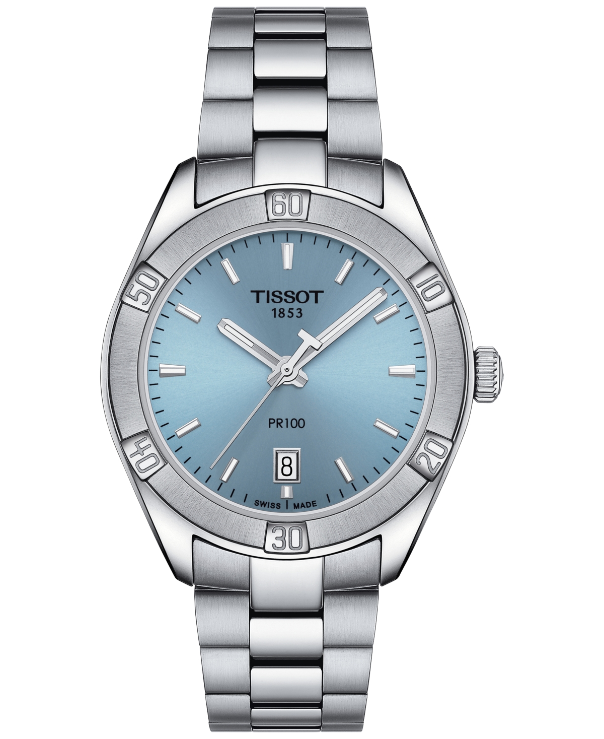Tissot Women's Pr 100 Lady Sport Stainless Steel Bracelet Watch 36mm In Blue