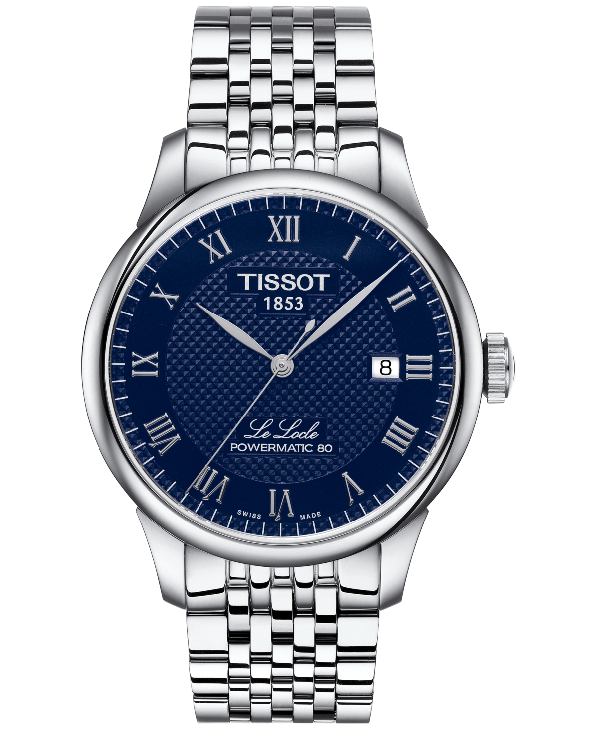 Shop Tissot Men's Le Locle Powermatic 80 Automatic Stainless Steel Bracelet Watch 39.3mm In Blue