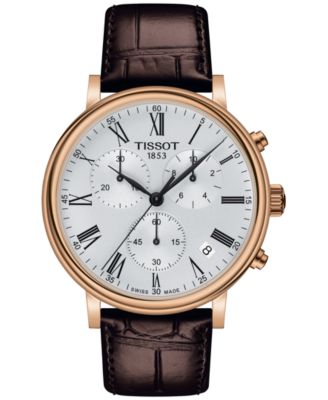 Tissot - Men's Carson Premium Chronograph Brown Leather Strap Watch 41mm