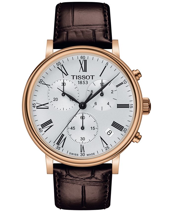 Tissot - Men's Carson Premium Chronograph Brown Leather Strap Watch 41mm