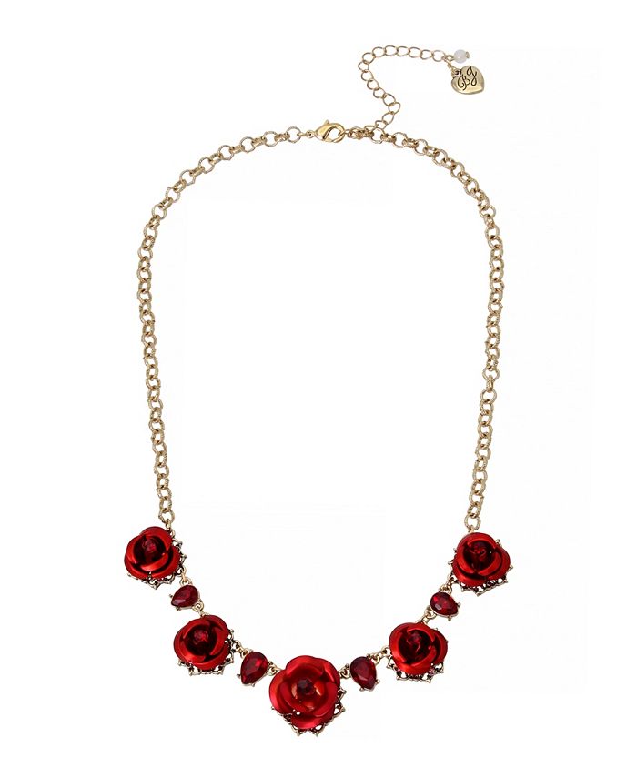 Betsey johnson outlet rose necklace