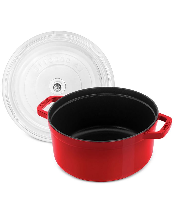 Staub Cast Iron 4qt Round Cocotte with Glass Lid Macy's