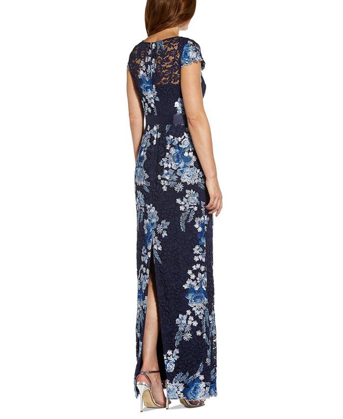 Adrianna papell floral embroidered gown clearance