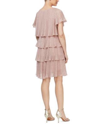 Women's Tiered Shimmer Shift Dress