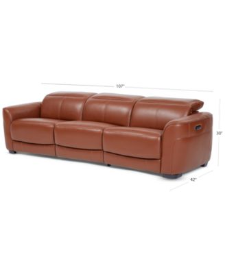 Lexanna 3-Pc. Leather Sofa with 2 Power Motion Recliners, Created for Macy's