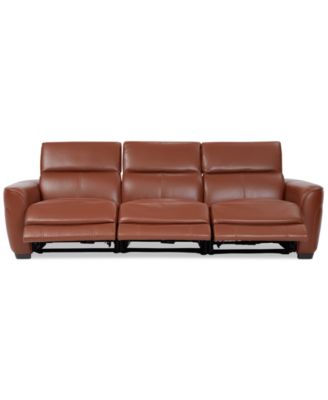 Lexanna 3-Pc. Leather Sofa with 3 Power Motion Recliners, Created for Macy&#39;s