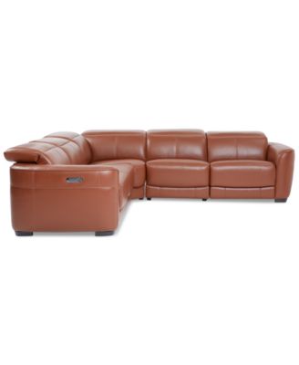 Lexanna 5-Pc. Leather Sectional with 3 Power Motion Recliners, Created for Macy's
